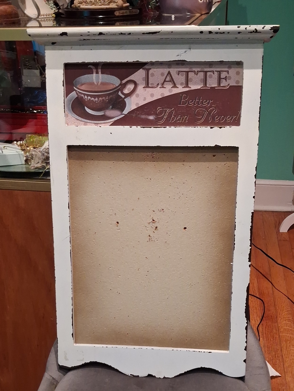Latte Coffee Decorative Wall Shelf - White & Brown